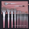 Jeu de pinceaux de maquillage rose de luxe de luxe de qualité supérieure